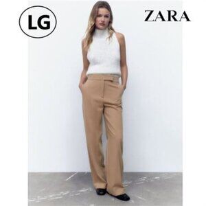 Zara, Women's  Straight Leg Tailored Trousers - Tan/Brown. Size: L. NWT
